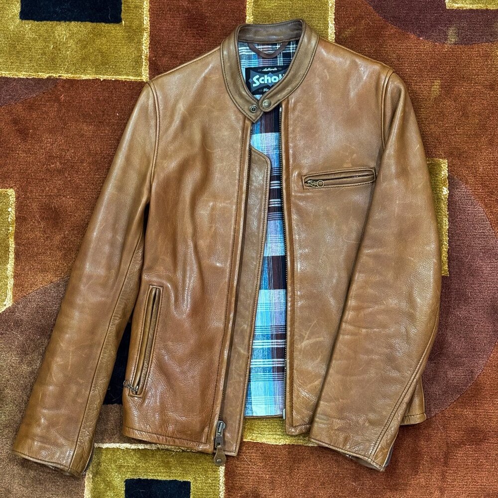Schott 530 Waxed Pebbled Café Racer Jacket